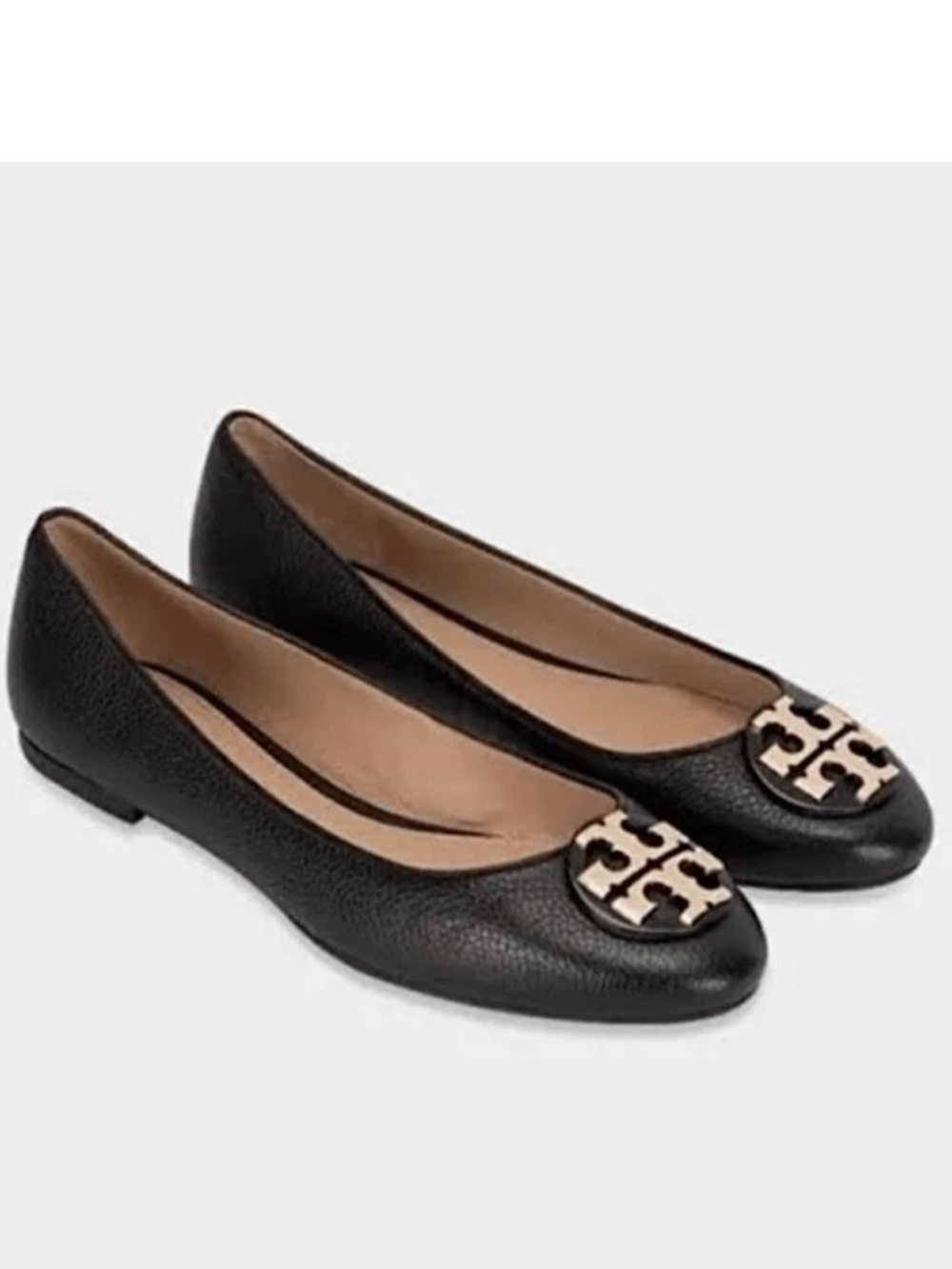 Tory Burch Claire Leather Ballet Flats Black Size 9